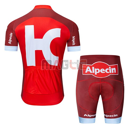 Maglia Katusha Alpecin Manica Corta 2019 Rosso Bianco